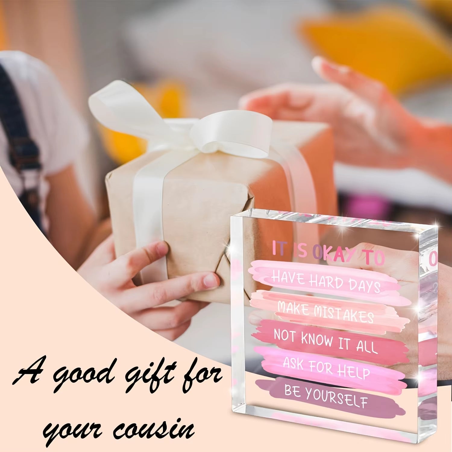 Mental Health Decor - Pink Office Decor Ornamenta Teacher Desk L- Inspirational Gifts for Women - Mental Health Present