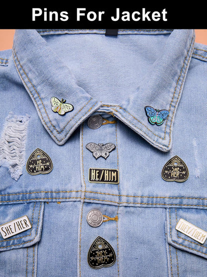 Pronoun Enamel Pins Set of 12 – Collectible Metal Lapel Pins for Backpacks, Jackets, Hats & More – He/Him, She/Her, They/Them Pins – Unique Gift for Pride, Allies & Pin Collectors