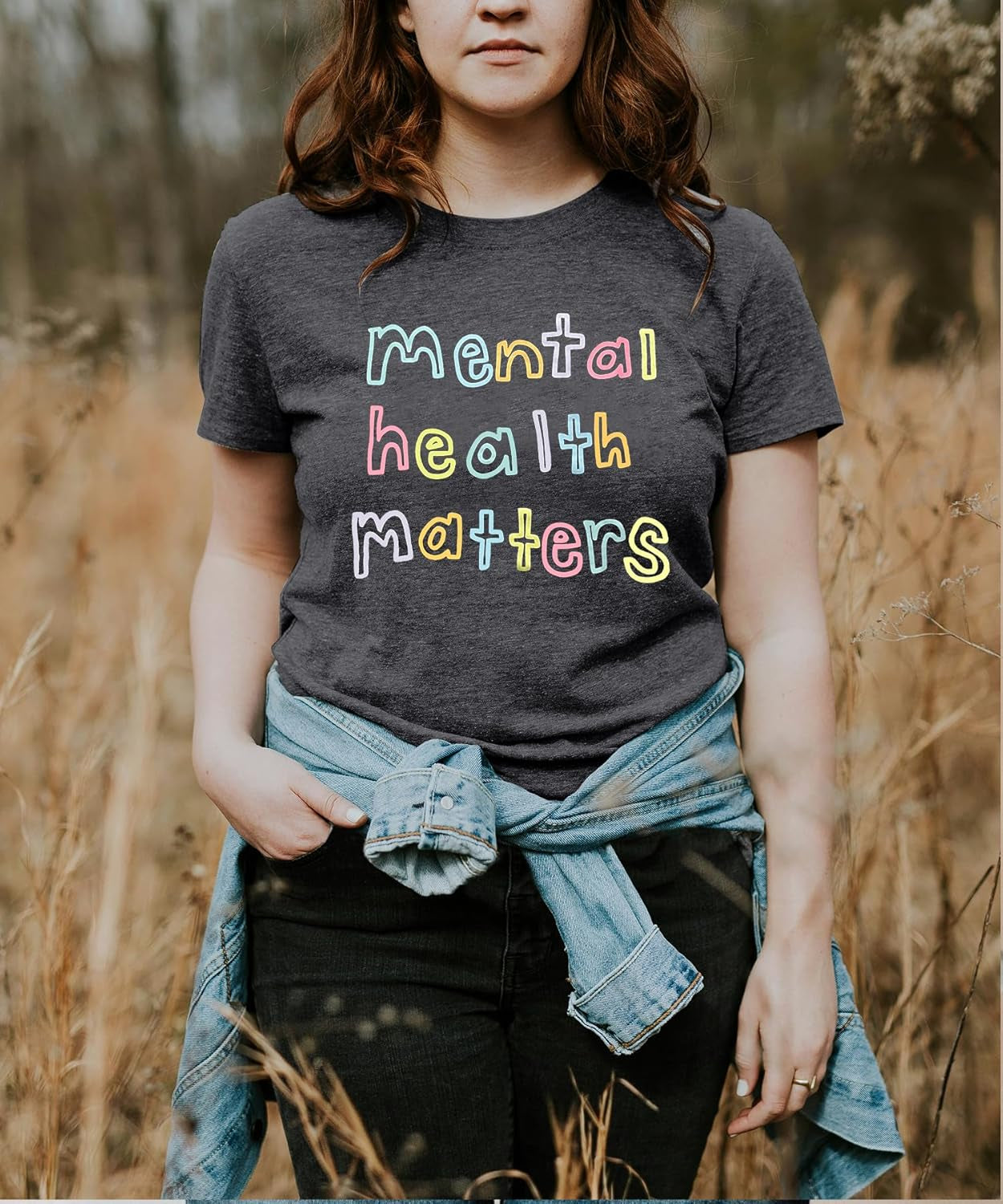 Women'S Mental Health Awareness Shirt Mental Health Matters Graphic Short Sleeve Tee Tops