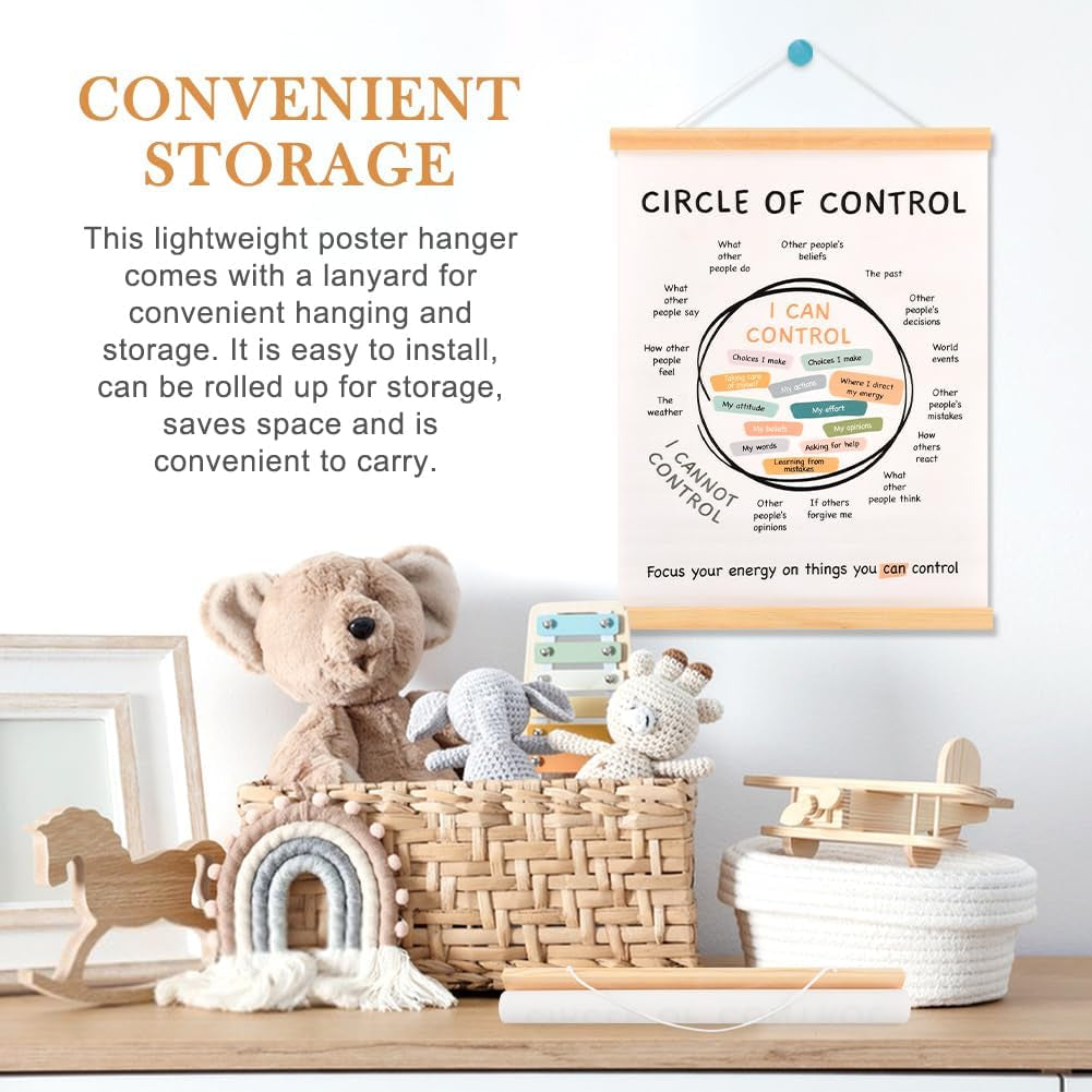 Mental Health Poster Frame - Circle of Control, 16x12 Inch Inspirational Wall Art for Counseling Offices, Classrooms, and Therapy Decor