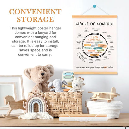 Mental Health Poster Frame - Circle of Control, 16x12 Inch Inspirational Wall Art for Counseling Offices, Classrooms, and Therapy Decor