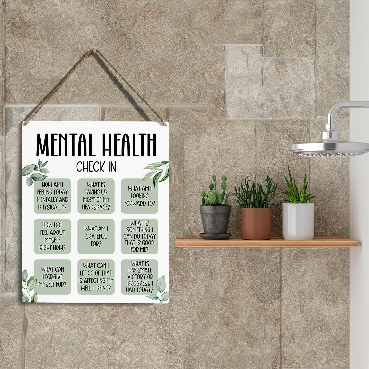 Mental Health Decor, Psychotherapy Sign Counselor Office Decor, Wall Art Wooden Hanging Plaque 10 X 8 Inch, for Office Bedroom Living Room Home, Anxiety...