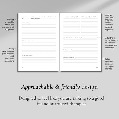 Worry for Nothing: Guided Anxiety Journal, Cognitive Behavioral Therapy Mental Health Journal, Anxiety Relief & Self Care, Journal for Men & Women, Mental Health Gifts