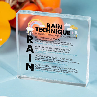 Rain Technique Teaching Sign - Gift for Teacher Therapist Parents Counselor - Decorations for Therapist Office