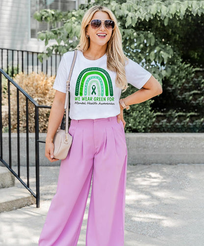 Women'S Mental Health Awareness Shirt Mental Health Matters Graphic Short Sleeve Tee Tops